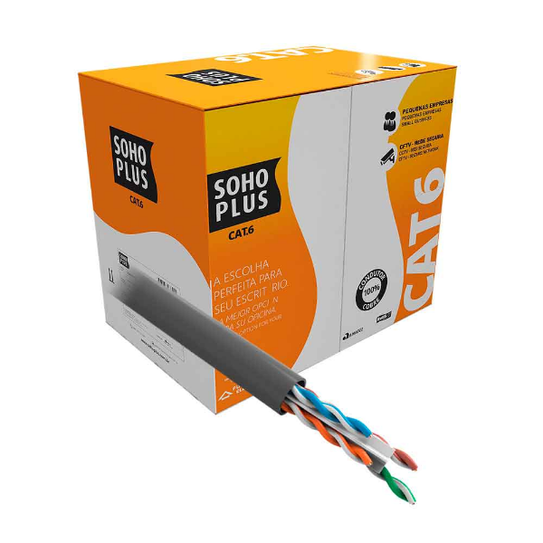 Cabo De Rede Furukawa Sohoplus Cat6 U/utp Cinza Certificado - Cx 305m